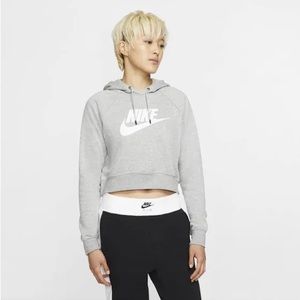 Grey Nike cropped hoodie size M